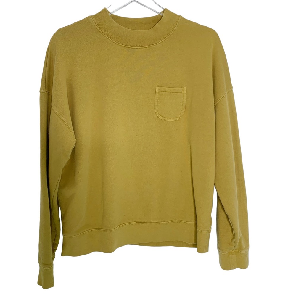 Madewell L Garment Dyed Cotton Studio Mockneck Sweatshirt Yellow